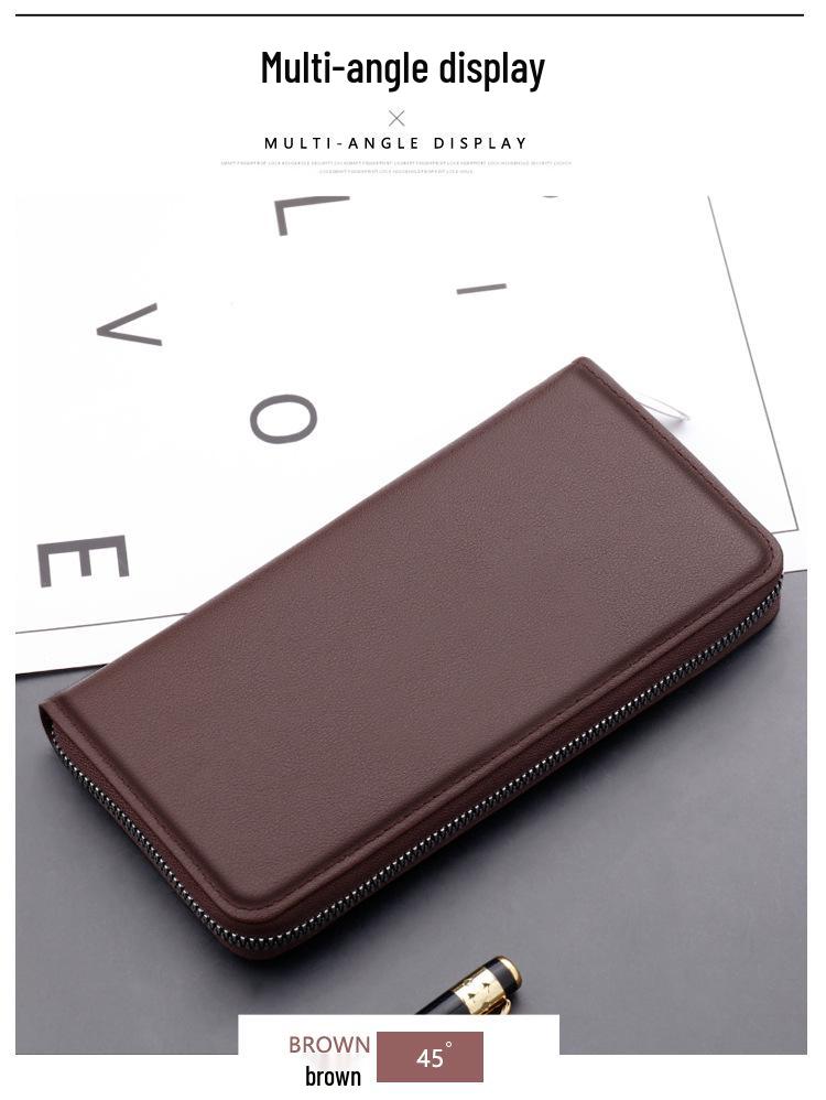 Men's Business Zipper Clutch: Large Capacity, Fashionable Handbag & Phone Wallet