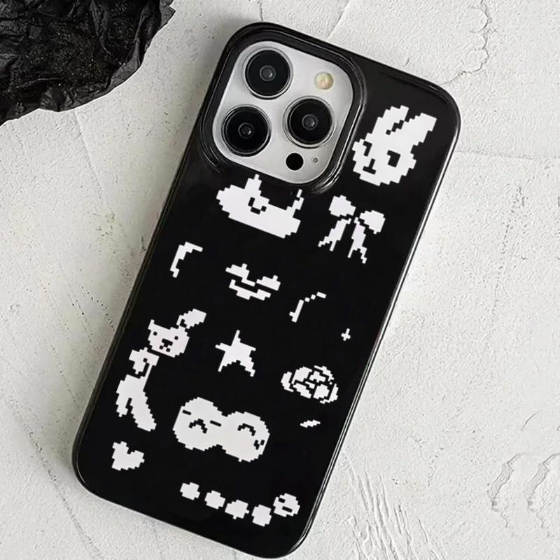 Cartoon Mosaic Animal Design Pattern Phone Case For iPhone 17 16 15 14 13 12 11 Pro Max 17Air 16e 17e X XR XS Max 7 8 Plus Cover iPhone 11