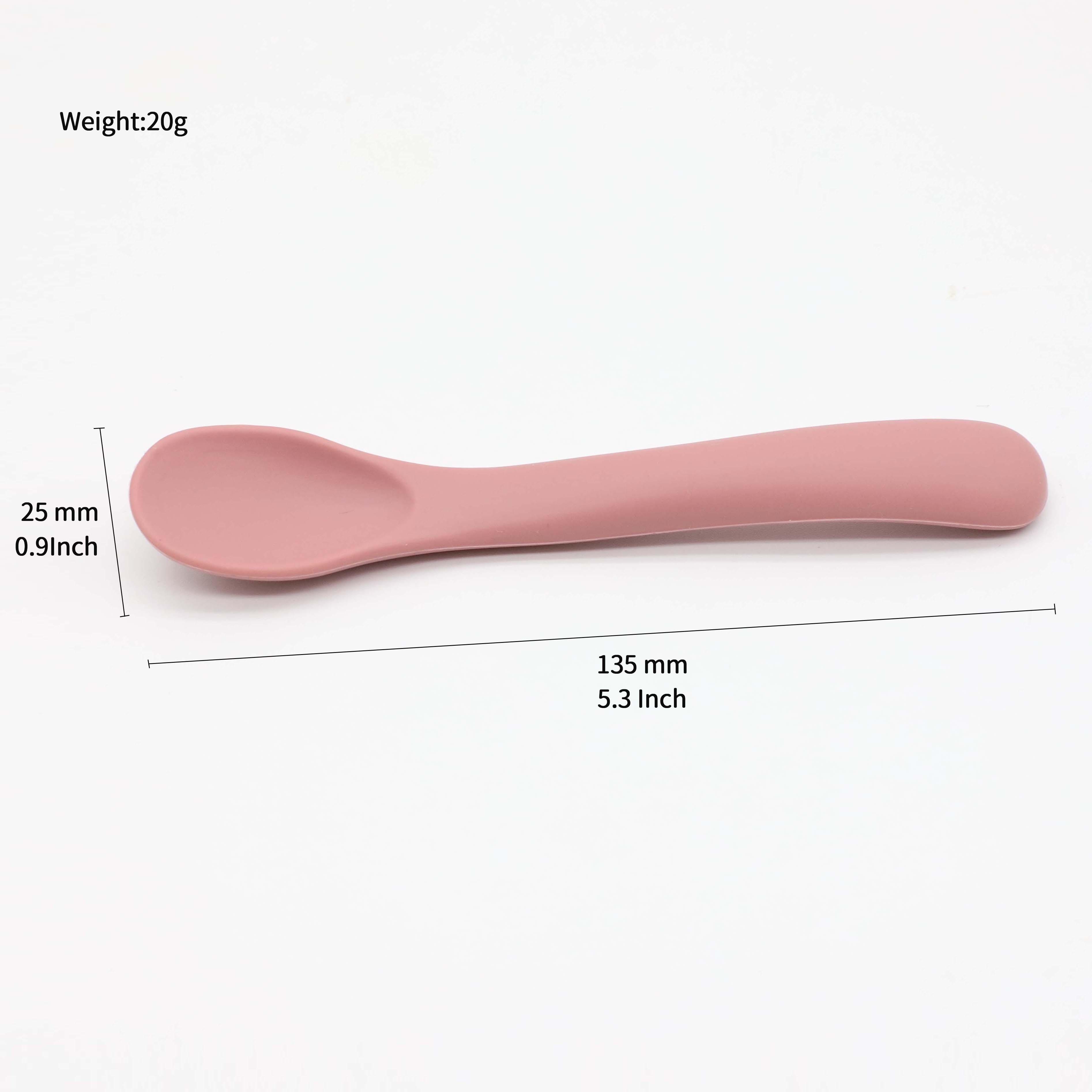 

2Pcs Silicone Baby Spoons, Soft Tipped First Stage Feeding Spoons, Flexible Chew Resistant Training Spoon BPA Free