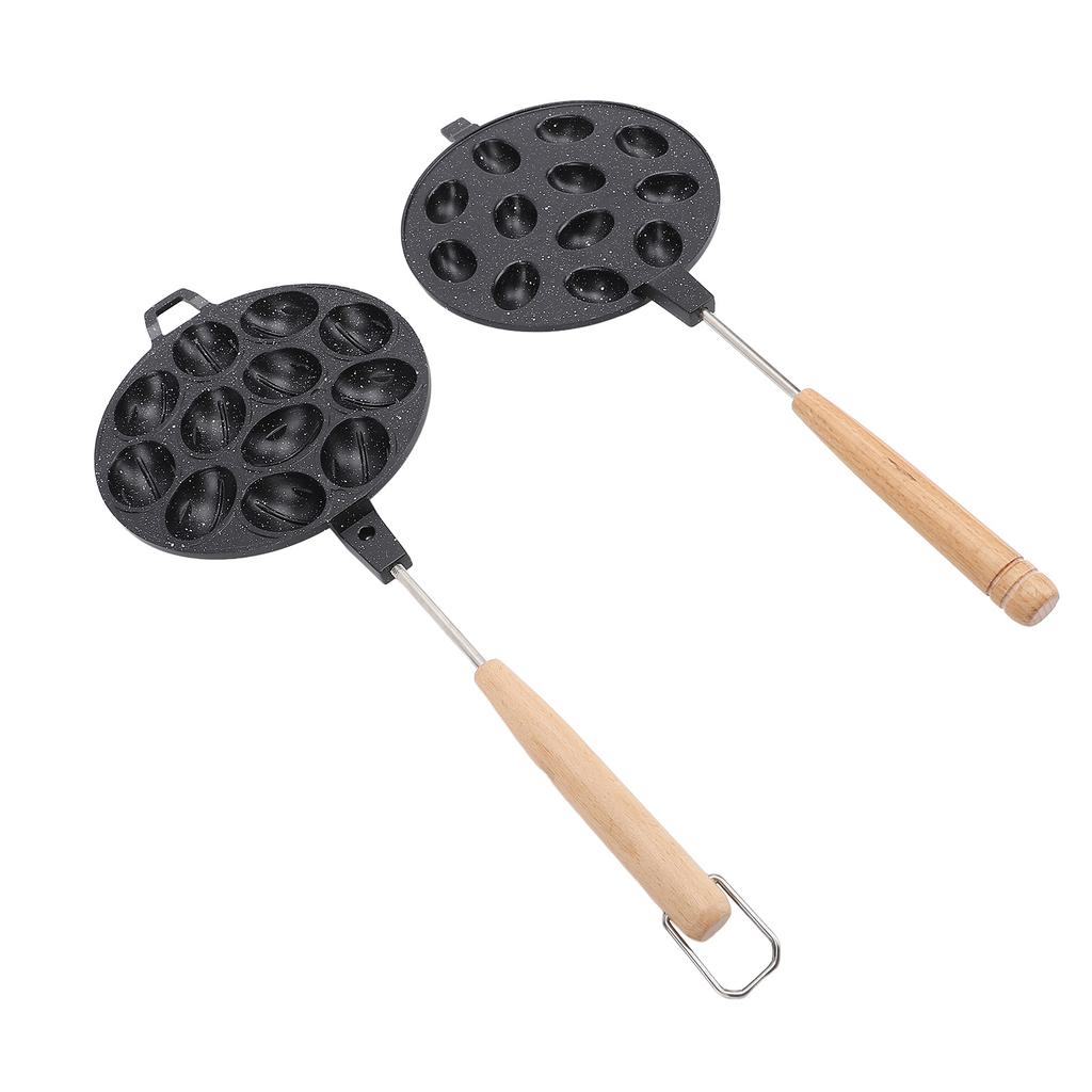 Walnut Cookie Maker 12 Holes Anti Stick Aluminum Alloy Composite Wood Nut Cookie Shaped Maker Pan for Cakes Egg Waffle