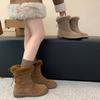 Fashion outside winter warm velvet snow cotton shoes 2025 platform women's boots fluffy shoes short boots snow boots