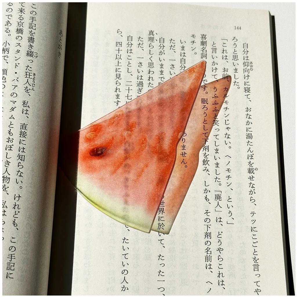 1pc Delicate Transparent Acrylic Simulation Apple Bookmark Reading Mark Student Gift Premium Feeling Cute Grape Tomato Bookmarks