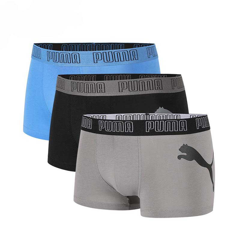 

Puma Logo Casual Breathable Boxer Briefs 3-Pack Men underwear Black Gray Blue 701229117-004 3XL