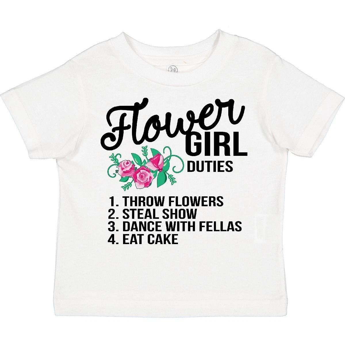 

Inktastic Flower Girl Wedding Duties Toddler kids boys T-Shirt Spring Petal Patrol Getting 100