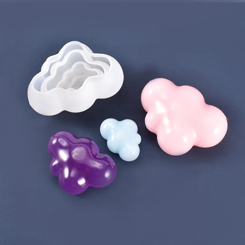 1 Piece 3D Cloud Shaped Soap Candle Mold Oil Scented Candle DIY Cloud Shaped Candle Making 3D Silicone Mold