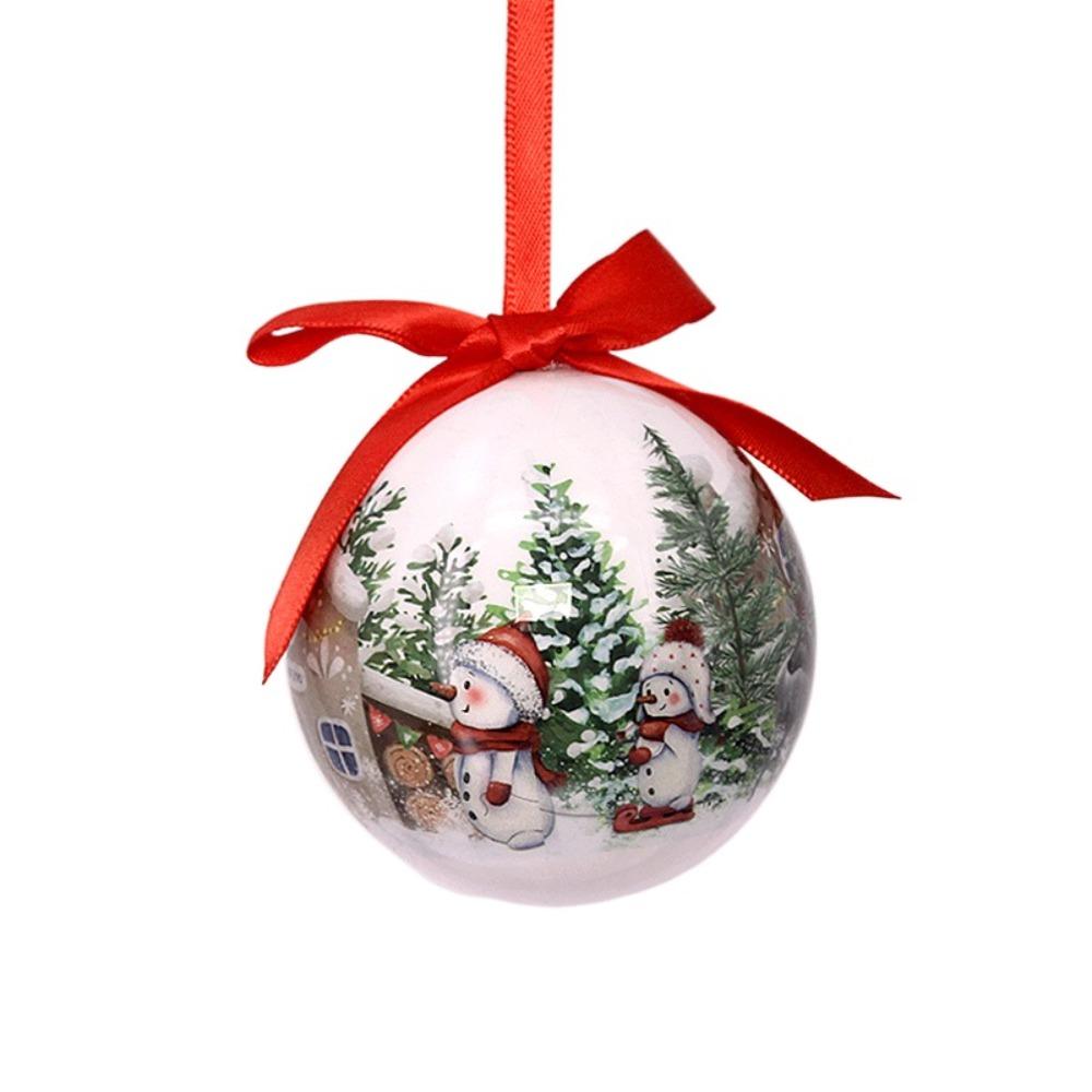 2pcs 8cm Christmas Tree Pendant Delicate Hanging Ornament Crafts Christmas Ball Window
