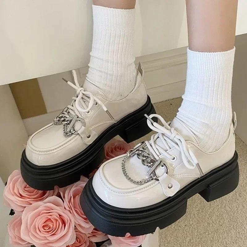 Fashion Platform Round Toe Ladies Pumps Women's Shoes with Medium Heels Chic Point Non Slip on Offer Shoe High Quality Lastest Discount