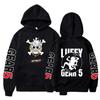 New Five-Speed Luffy Print Hoodie - One Piece Anime Long-Sleeve Fleece Top