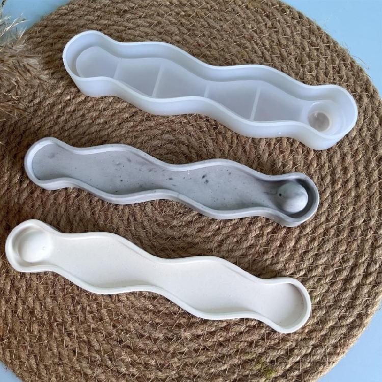 Waving Silicone Scented Stick Holder Molds for Scented SticStand Waved Shape Silicone Candle Stand Molds for Epoxy Resin