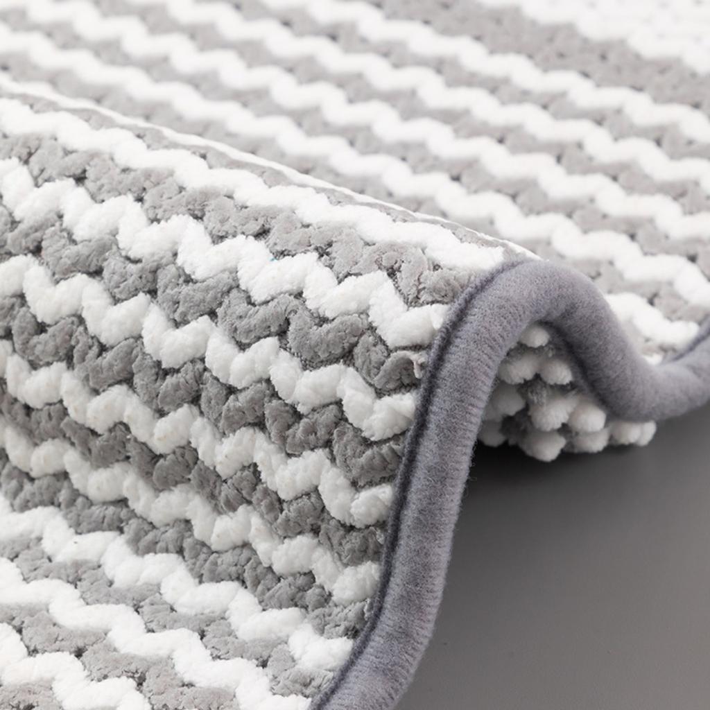 Bicolor Cationic Chenille Bathroom Cashmere Mat Bath Non-slip Carpets In Wash Basin Bathtub Side Floor Rug Shower Room Doormat Memory Foam 3D Pad