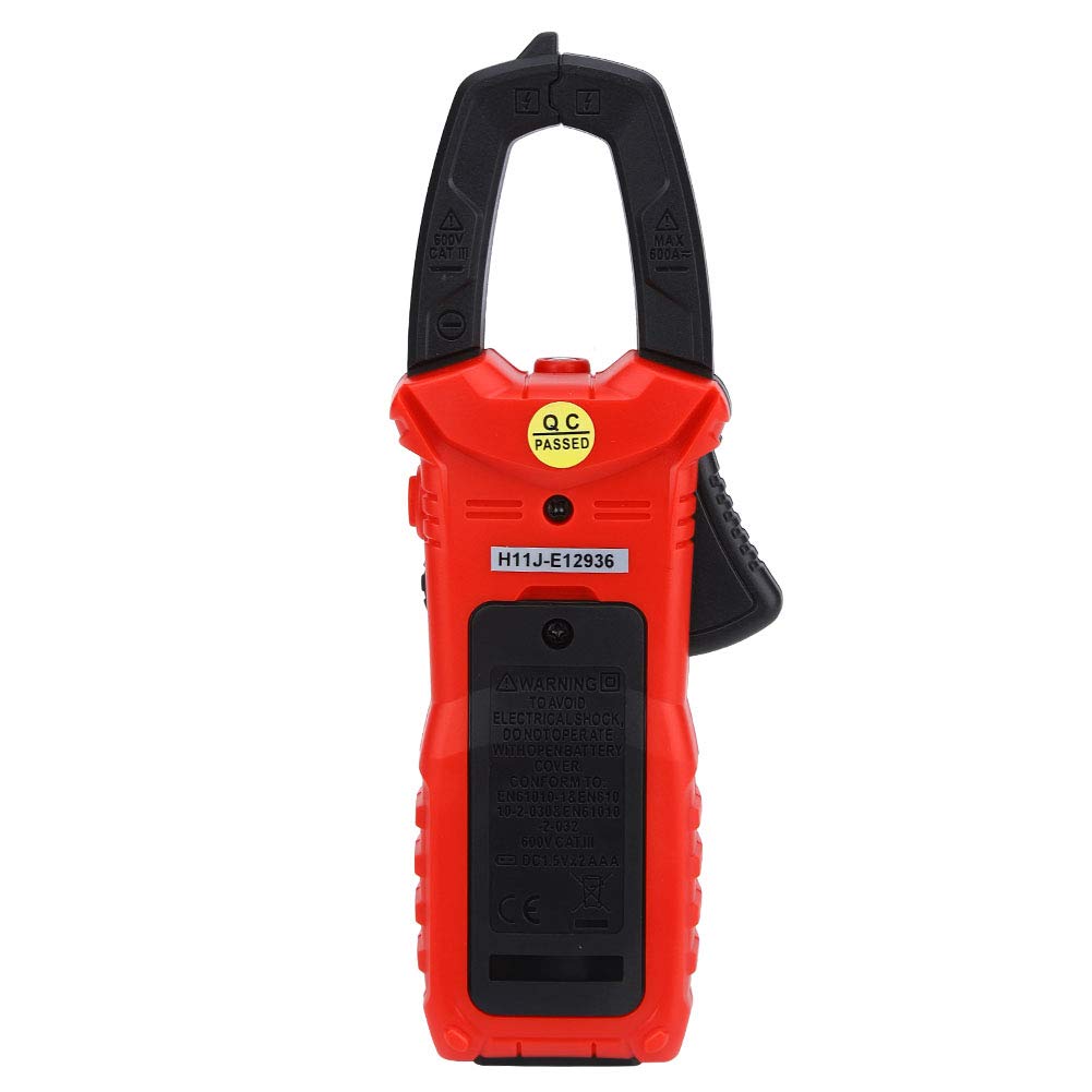 AC DC Mini Digital Clamp Meter for Measuring Voltage AC Current Non-Contact Continuity Tester 6000 Counts Readout Multimeter for Workshop(HT206D)