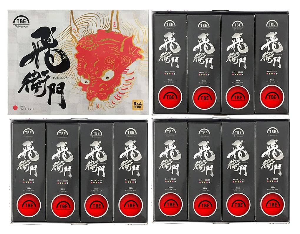 

TOBIEMON Matte Golf 3 Dozen Balls, R&A Approved, T-2BMR Red, (36 Balls) Set! красный
