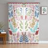 Mexico Butterfly Flower Leaf Dot Sheer Curtains for Living Room Decoration Window Curtains Kitchen Tulle Voile Organza Curtains