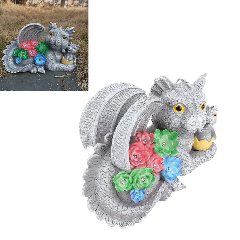 Садова статуя динозавра, Сонячна статуя матері та сина для вуличної прикраси, Скульптура динозавра з смоли для прикраси саду