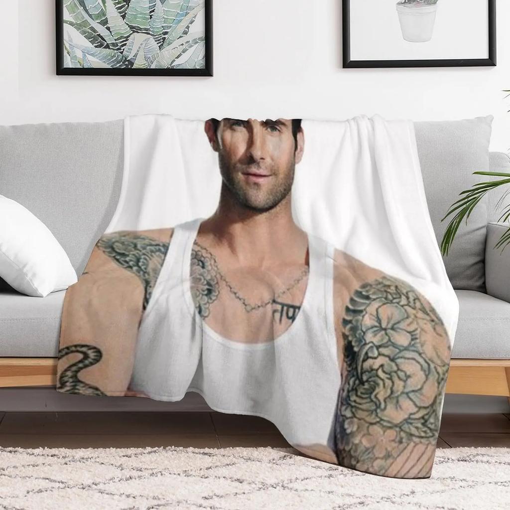 New adam levine Throw Blanket Cozy Sofa Blanket for TV Watching Napping