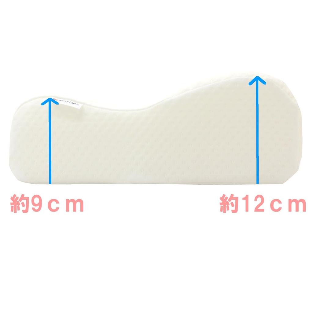 Merry Night High-Resilience Pillow, Ivory, Approx. 32 X 53 Cm, Cervical Support Urethane, Wavy Pattern, Supportive Lines, MA32536