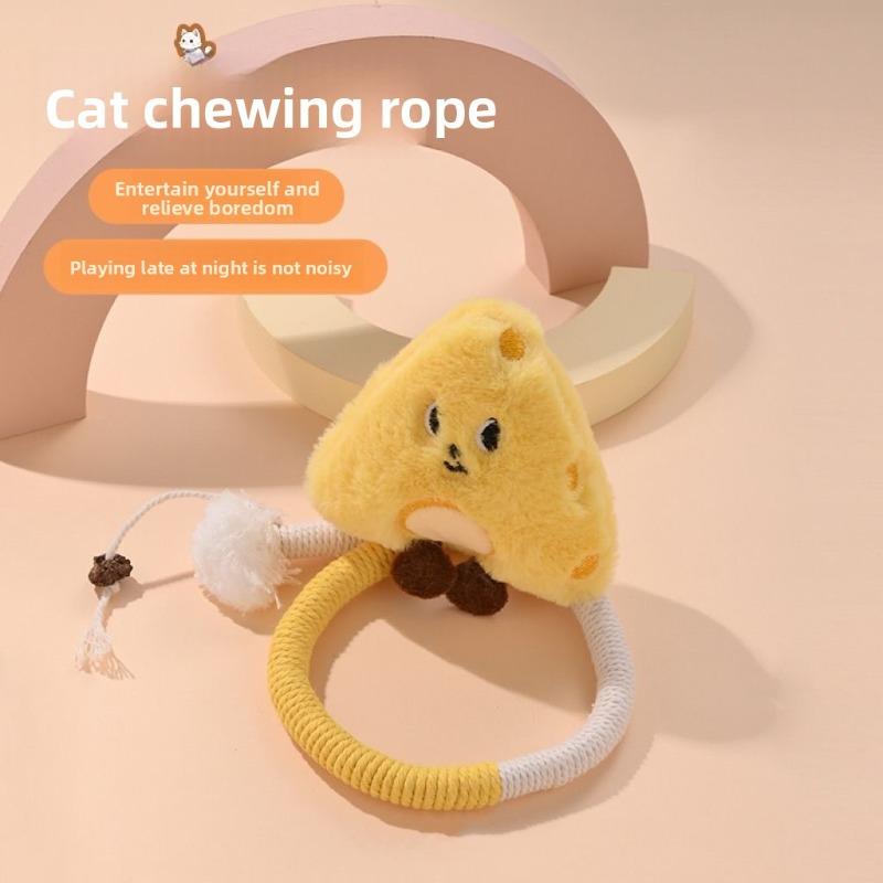 Cat Bite Rope, Cat Toys for Self-entertainment and Boredom, Scratch-resistant and Biting Teething Sticks, Cat Teasing Sticks, Pet Supplies