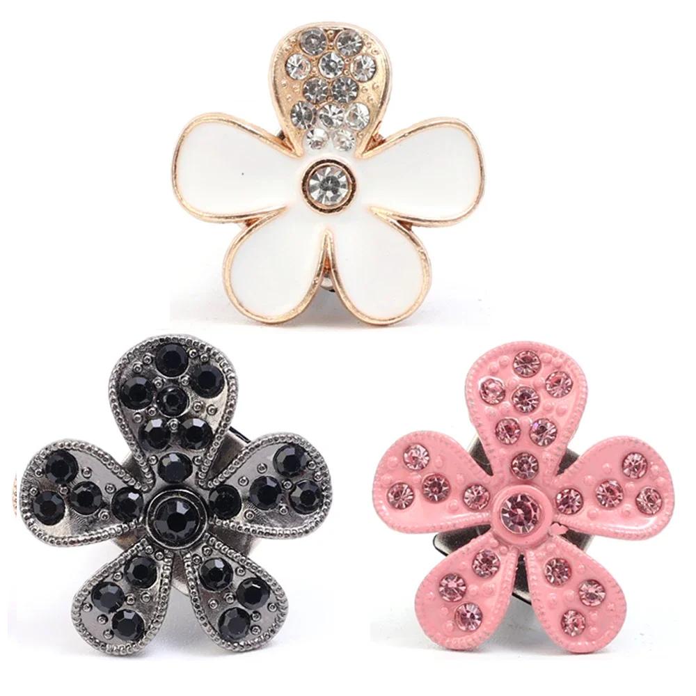 Car Air Outlet Decorative Clip Automatic Five Petal Imitation Diamond Flower Clip Car Interior Vent DIY Decoration Accessories