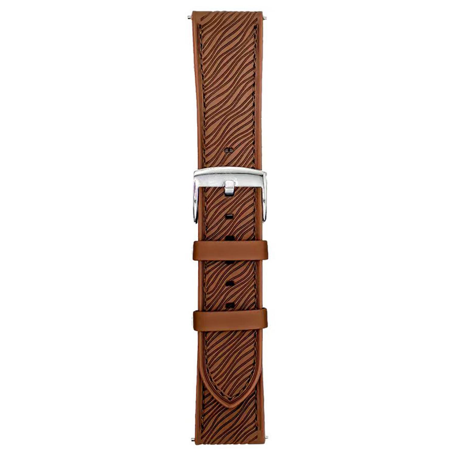 

For Samsung Galaxy Watch7 44mm/40mm Watch Band 20mm Quick Release Buckle Dragon Scale Texture Leather Strap Dark Brown