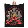 Fullmetal Alchemist Anime Edward Blanket Coral Fleece Plush Spring Autumn Lightweight Throw Blankets for Bed Office Bedspread