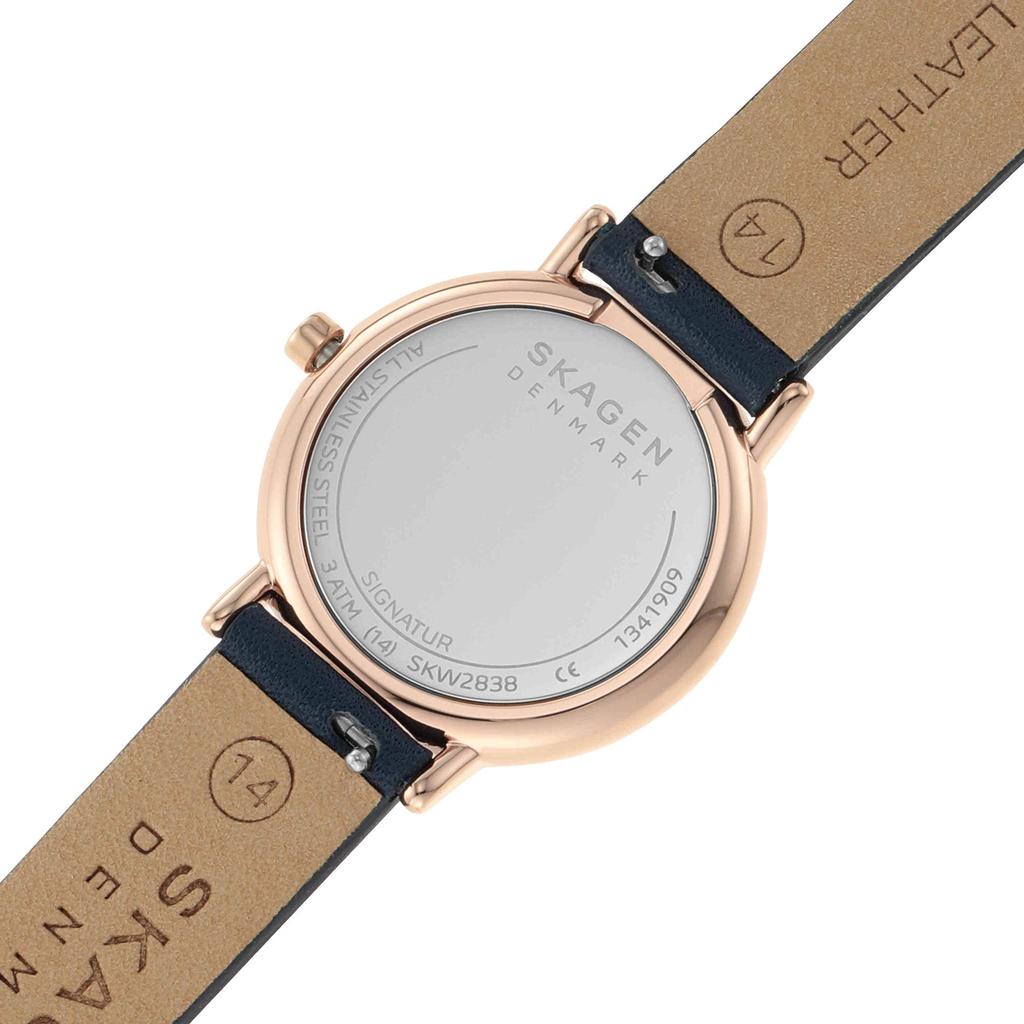 SIGNATUR LILLE Two-Hand Ocean Blue Leather Watch
