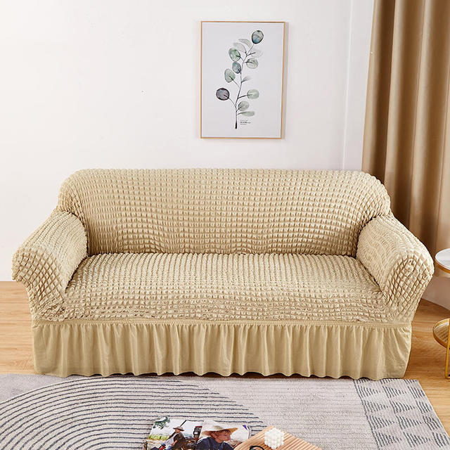 Seersucker Sofa Slipcover High Stretch Couch Cover Thick Corner Sofa Protector Elastic Corner Couch Covers