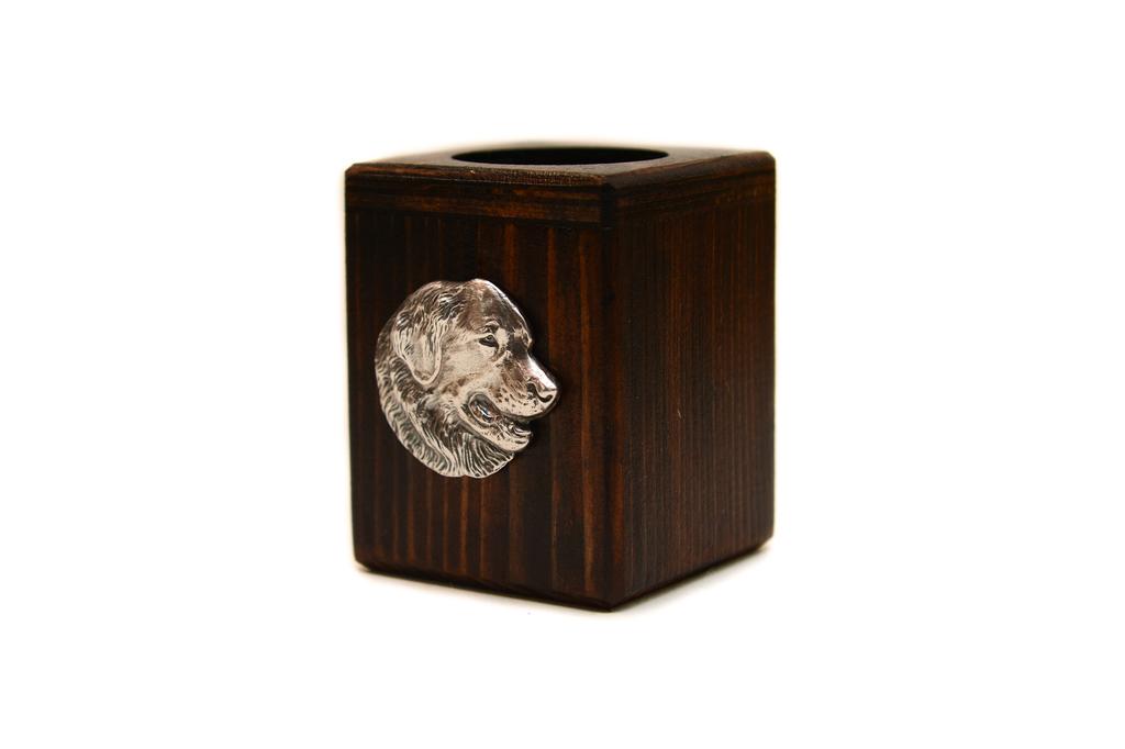 Leonberger - wooden candle holder with a dog, a unique souvenir after losing a dog, a handicraft from the Art-Dog brand