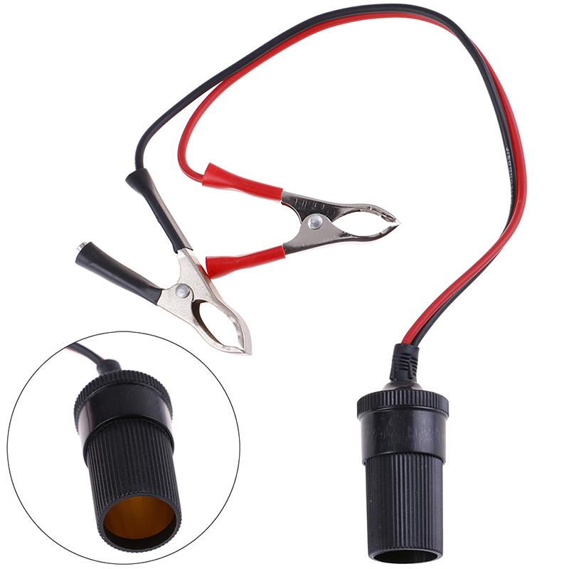 12V Battery Terminal Clip-On Cigar Cigarette Lighter Power Socket Adapter Plug