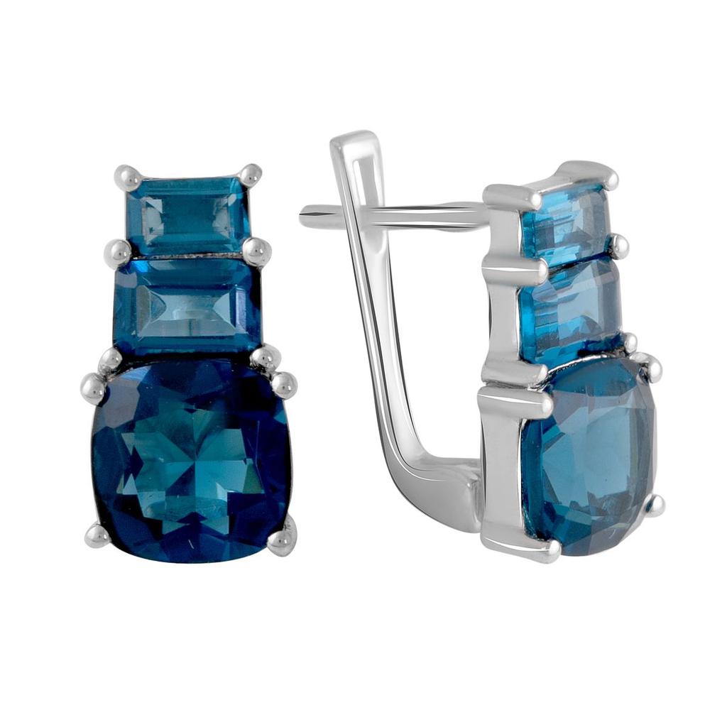 London Blue Topaz Silver Earrings 5.112ct (2062479)