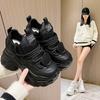 Fashion 10CM Heels Women High Platform Sneakers 2025 New Spring Chunky Dad Casual Sport Shoes Thick Sole Trainers Leather Sneakers Woman