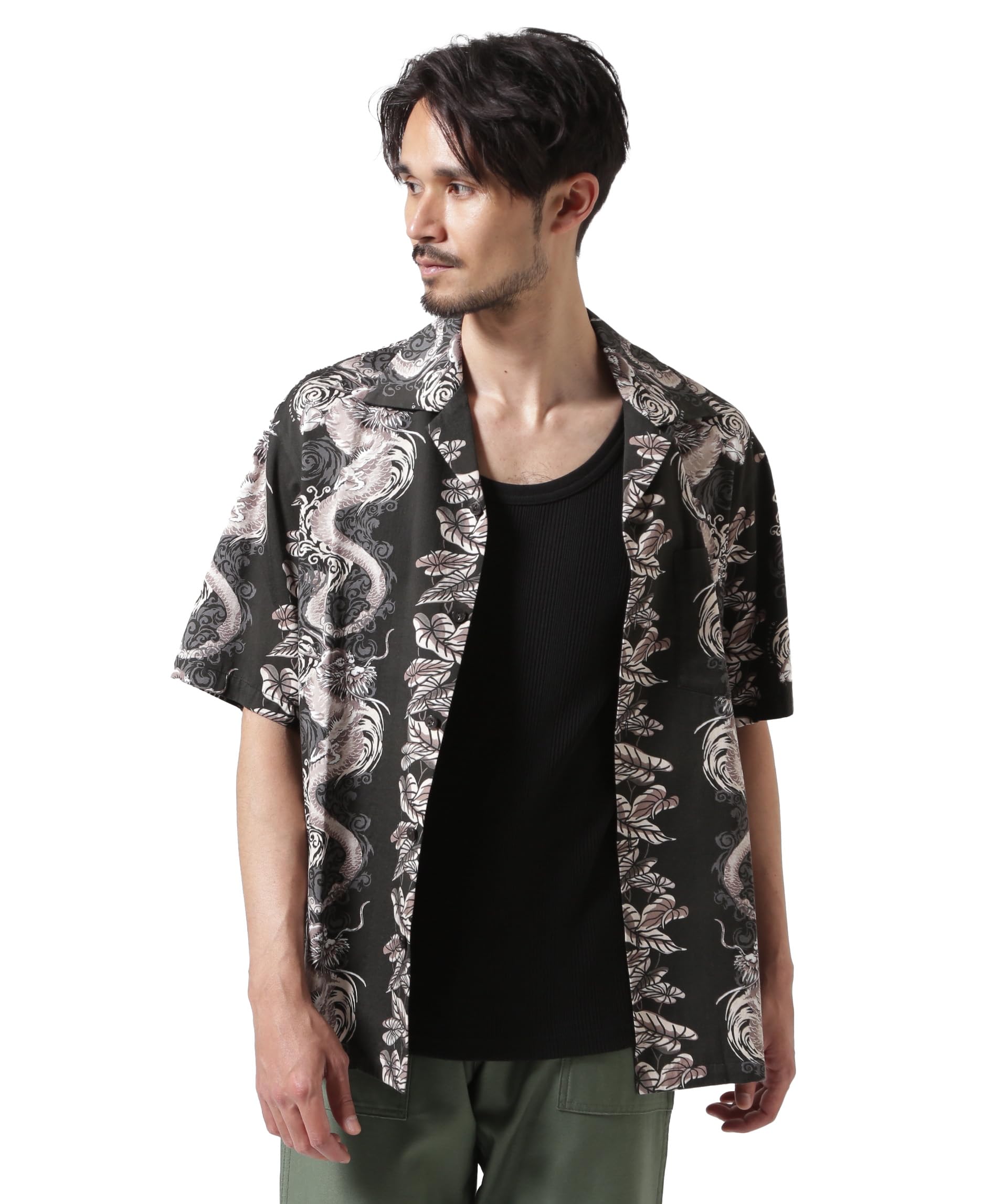 

Avirex Aloha Shirt Dragon Rise Size L 010 Black (WEB&DEPOT Exclusive) Men s 783-5123024