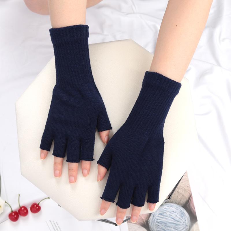 Lange Handschuhe Schwarz Fingerlose Strickhandschuhe für Männer Frauen Warm Dehnbar Elastisch Mode Winter Outdoor Fäustling Fahrradzubehör