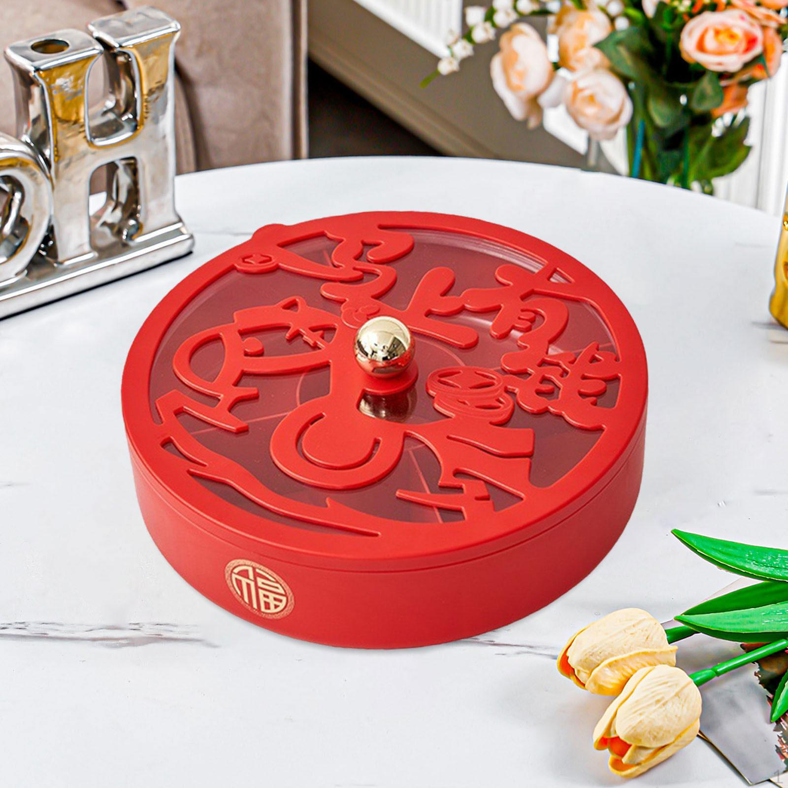 

Divided Serving Tray Dried Fruit Bowl Moistureproof Snack Box Nut and Candy Storage for