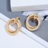 1 Pair Retro Matte Circle Earrings for Women Girl