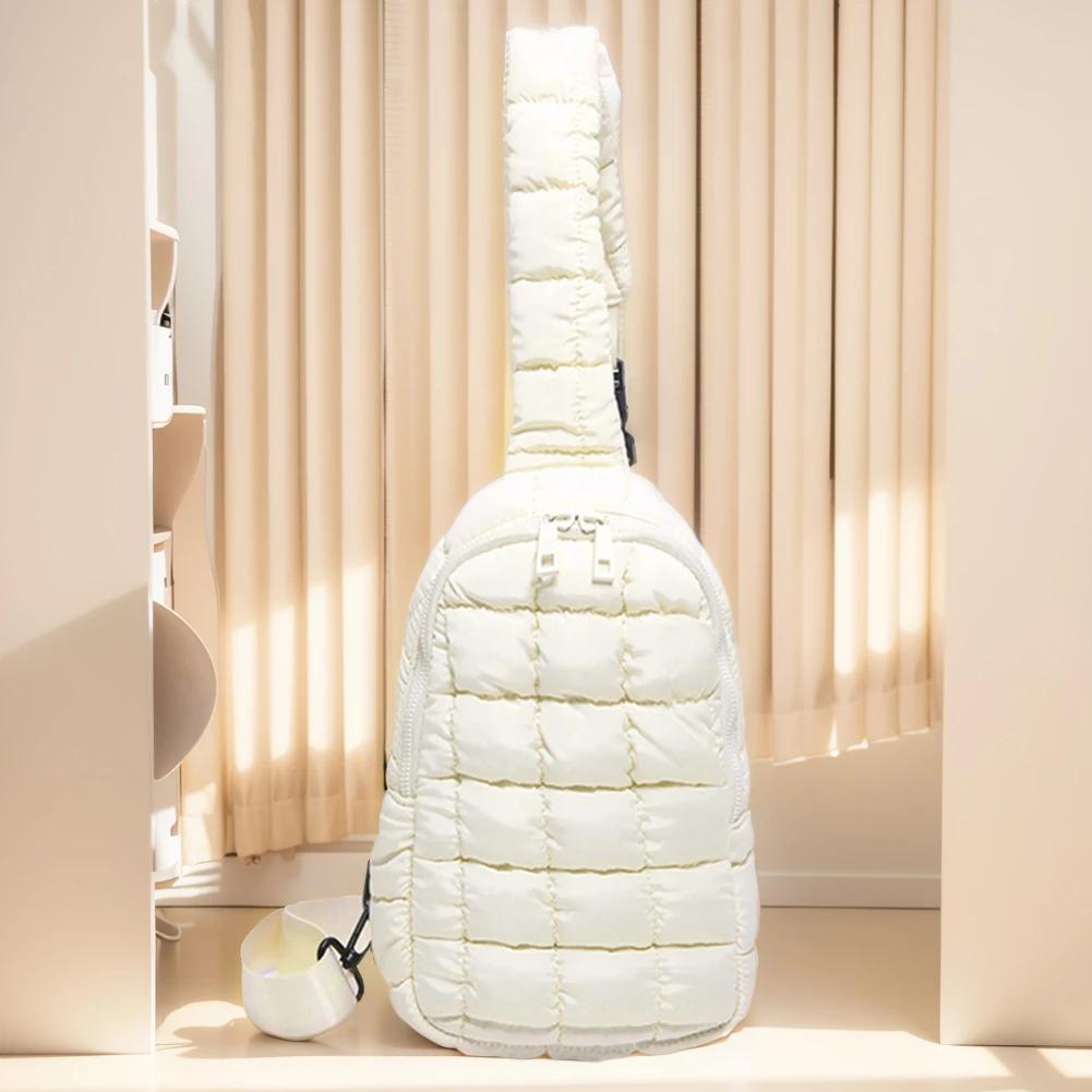 Women Quilted Chest Bag Cloud Waist Bag Adjustable Strap Puffer Crossbody Sling Bags Travel Fanny Pack Outdoor Travel Bags