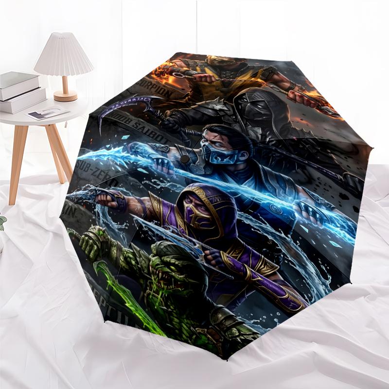 1pc M-mortal Kombat Umbrella, Sun Protection, And UV Shielding. It Has Eight Sturdy Ribs for Outdoor Use And Perfect As a Holiday Gift