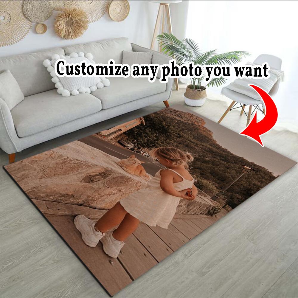 Customize Photos Customizable Photos Floor Rug Office Rug Design for Study Room Dining Room Game Room Balcony Anti-slip Rug Decorate Offices