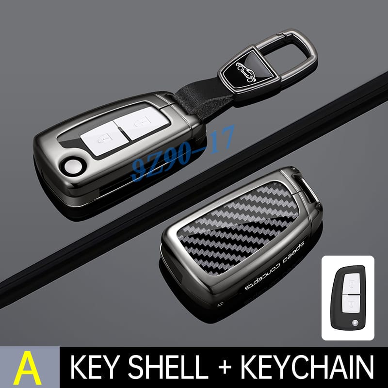 Premium Metal Carbon Fiber Car Key Fob Case Cover Keychain Accessory For Nissan Rogue Sport Qashqai J11 X-Trail T32 Kicks Juke