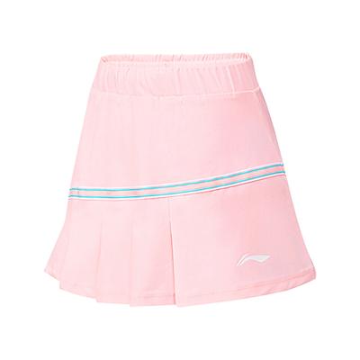 Li Ning Badminton Series Color Block Mid Waist Pleated Casual Skirt Women Skirts Light-Pink ASKU120-4