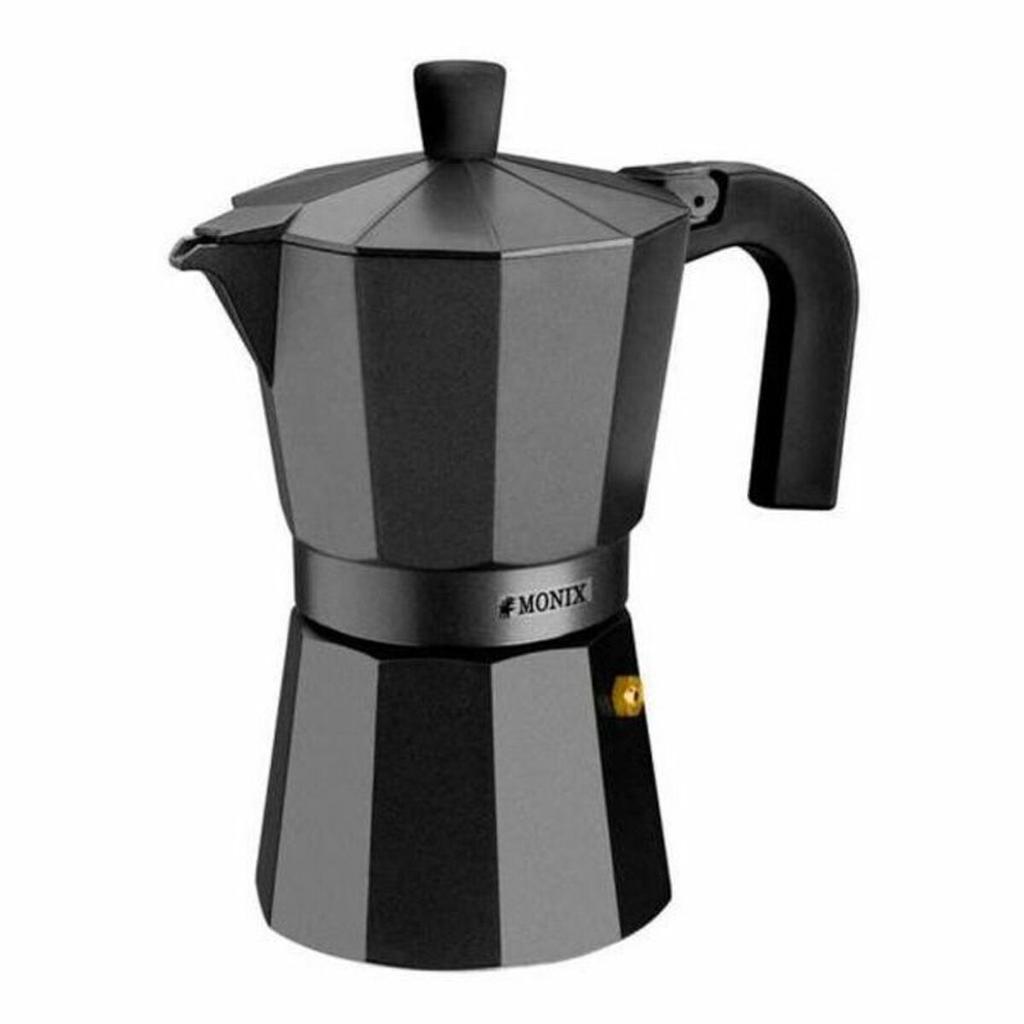 Italian Coffee Pot Monix Braisogona_M640012 Black Aluminum 12 Cups 1.5 L