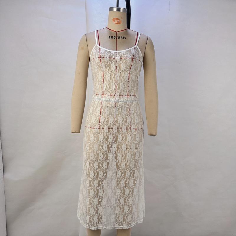 Women's Sexy Temperament Model See-through Lace Suit