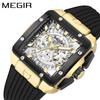 Square Men's Silicone Strap Chronograph Sports Quartz Watch
