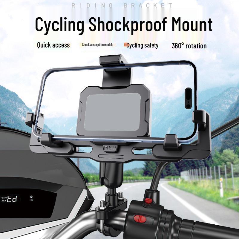 Shockproof Metal Phone Holder for Electric Cars, Bikes, and Motorcycles
