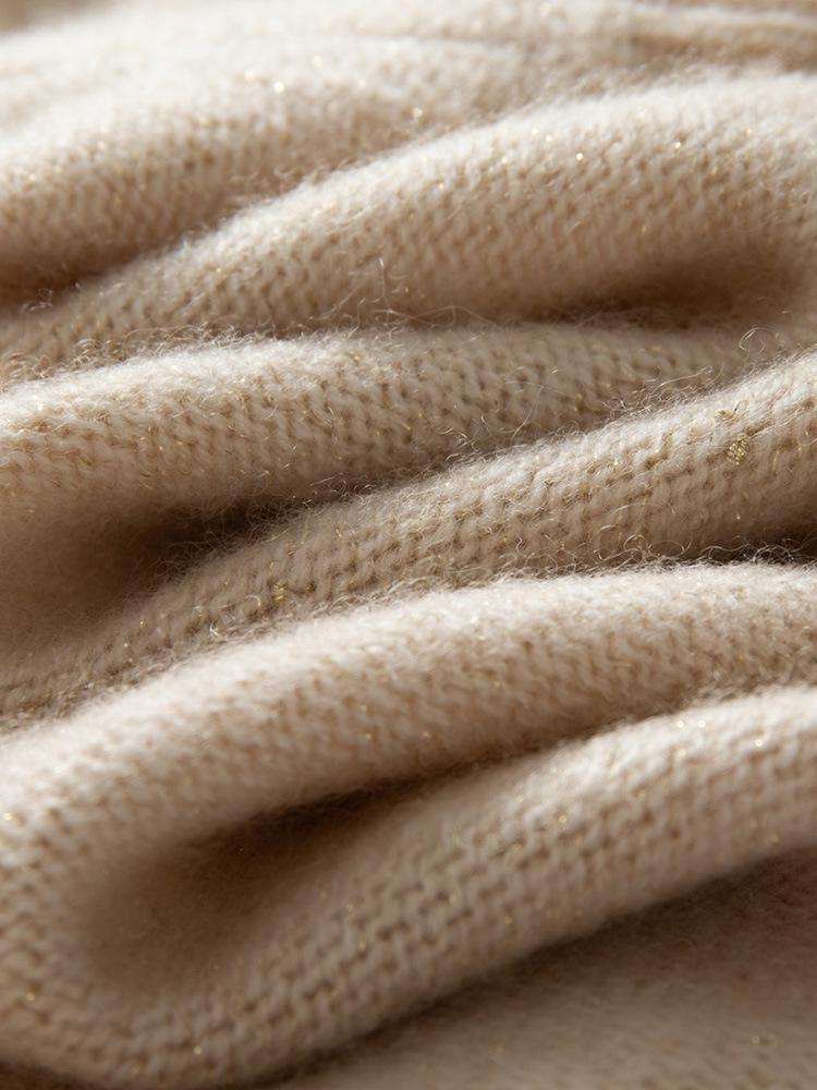 Women's Cashmere Cardigan: Thick, Round Neck, Raglan Sleeves, Versatile Knit for Autumn/Winter.