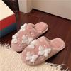 Thick-soled fluffy slippers women's outer wear 2025 new autumn and winter fluffy fashion home cotton slippers plush cotton slippers