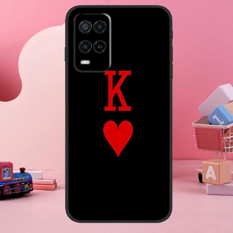 King Queen Couple Lovers Case For Oppo A5 Pro A15 A17 A57 A77 A18 A38 A58 A78 A98 A94 A74 A54 A16 A76 A96 A40 A60 A80