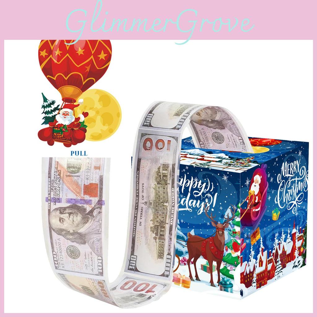 Christmas Blue Deep Theme Pattern Gift Box Holiday Decoration Prop Atmosphere