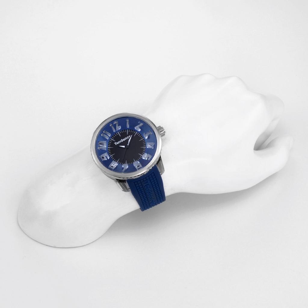 FLASH Watch TG530002 Blue Stainless Mineral 51mm [Tendence] Men's Watch, Dial, Steel, Glass, Quartz, [Used]