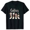 Coffees Abbey Road Parody Graphic Tee Funny Coffee Lover Cotton Round Neck Tshirt For Unisex