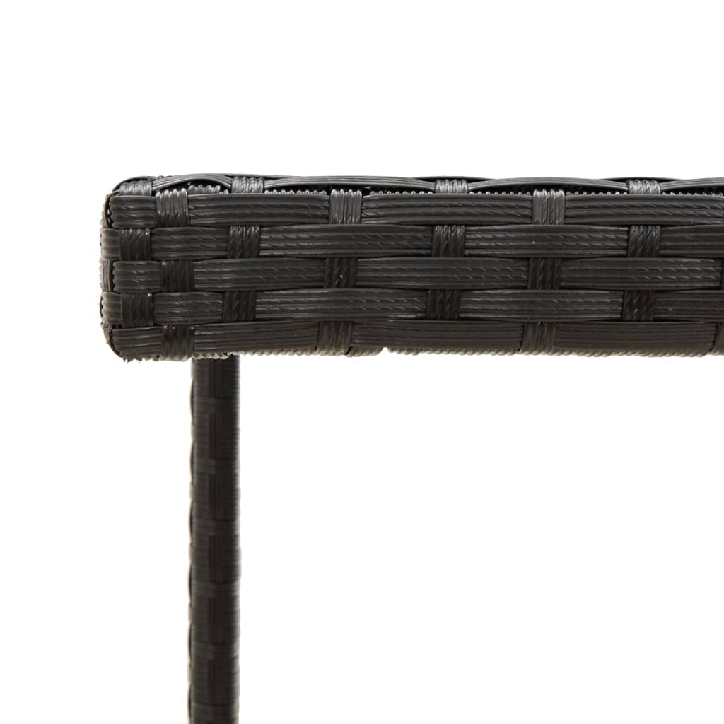 Vidaxl Garden Table, Black, 109X107X74 Cm, Poly Rattan And Glass